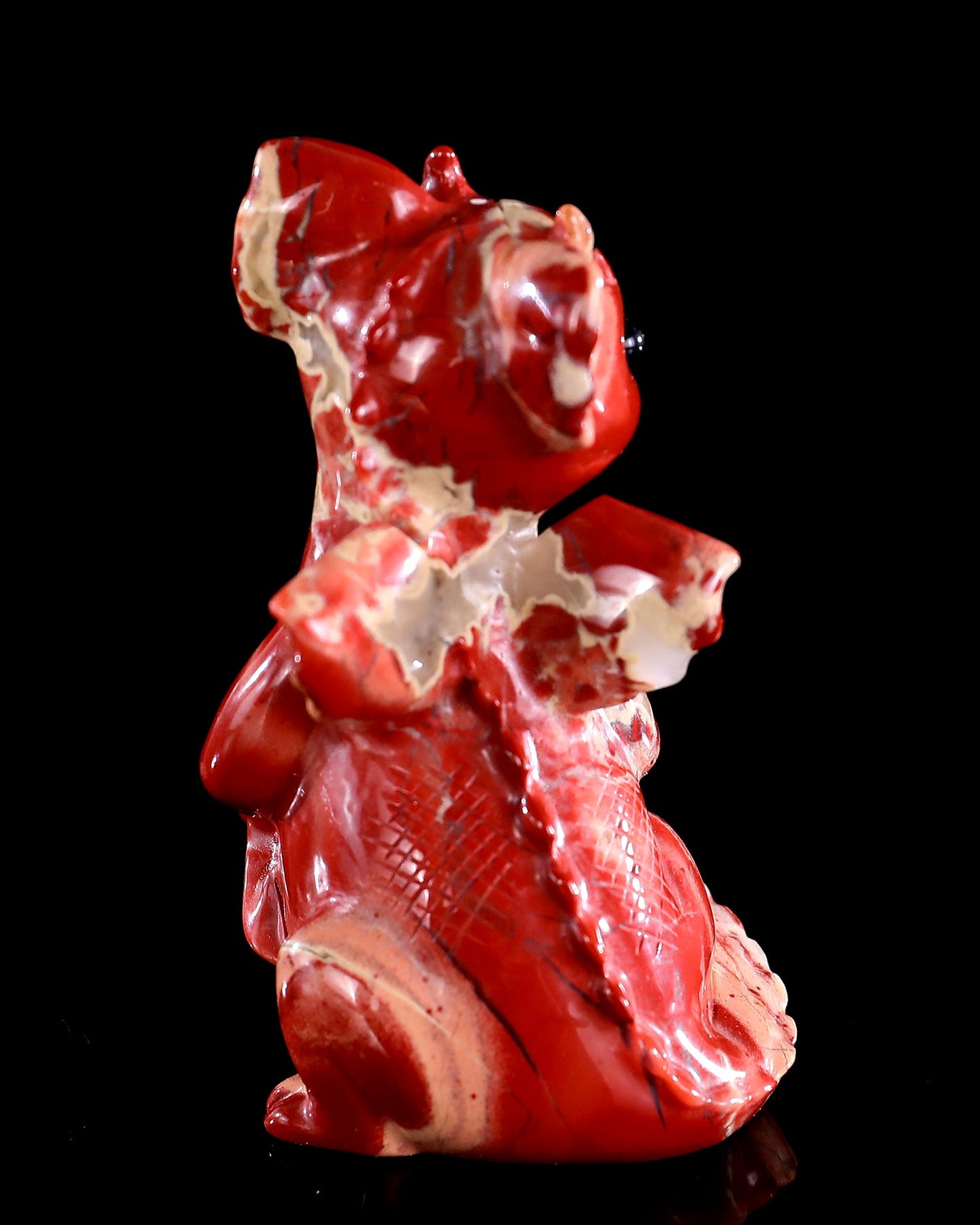 Nicedony 3.3" Red Jasper Hand Carved Cute Baby Dragon Sculpture - View 13