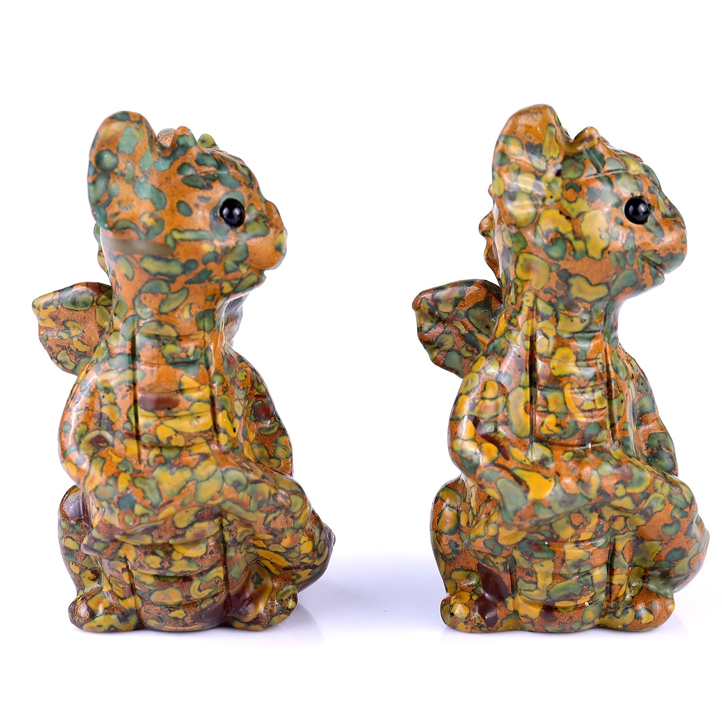 Nicedony 3.3" Roe Stone Hand Carved Cute Baby Dragon Sculpture - View 5