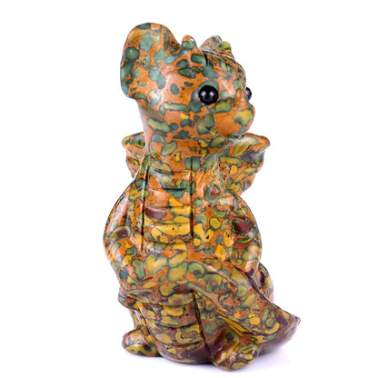 Nicedony 3.3" Roe Stone Hand Carved Cute Baby Dragon Sculpture - View 9