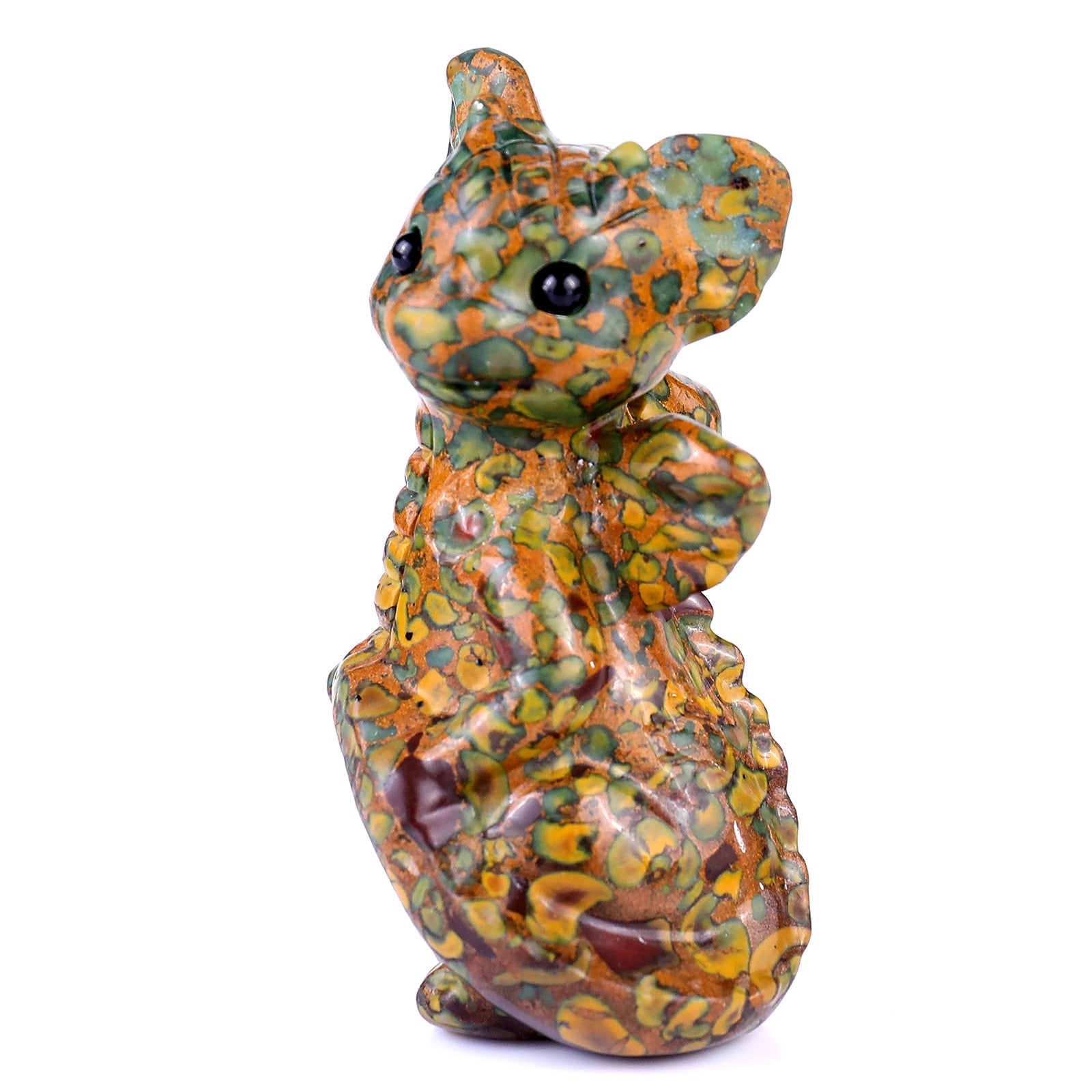 Nicedony 3.3" Roe Stone Hand Carved Cute Baby Dragon Sculpture - 1