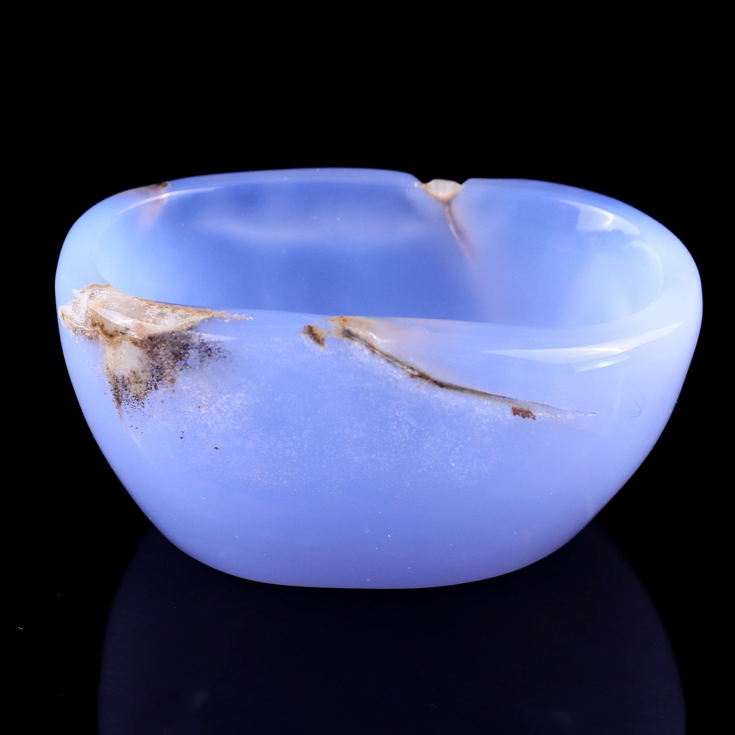 Nicedony 3.4" Blue Chalcedony Hand Carved Crystal Bowl - View 10
