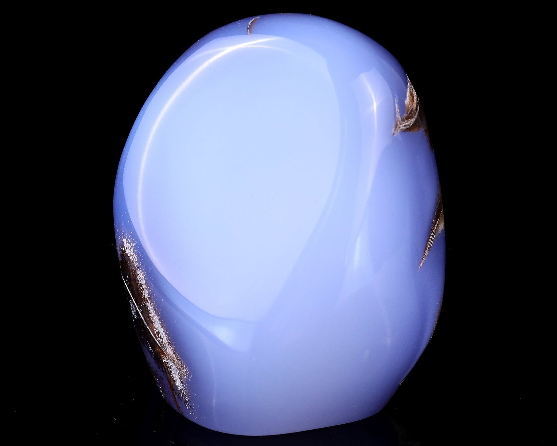 Nicedony 3.4" Blue Chalcedony Hand Carved Crystal Polished Stone