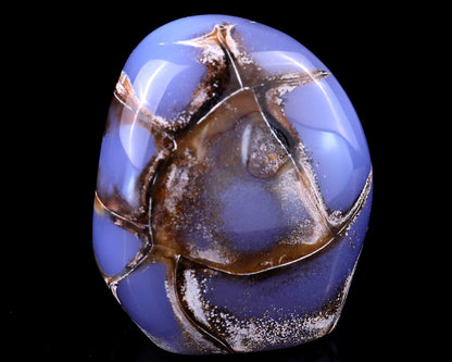 Nicedony 3.4" Blue Chalcedony Hand Carved Crystal Polished Stone - View 5