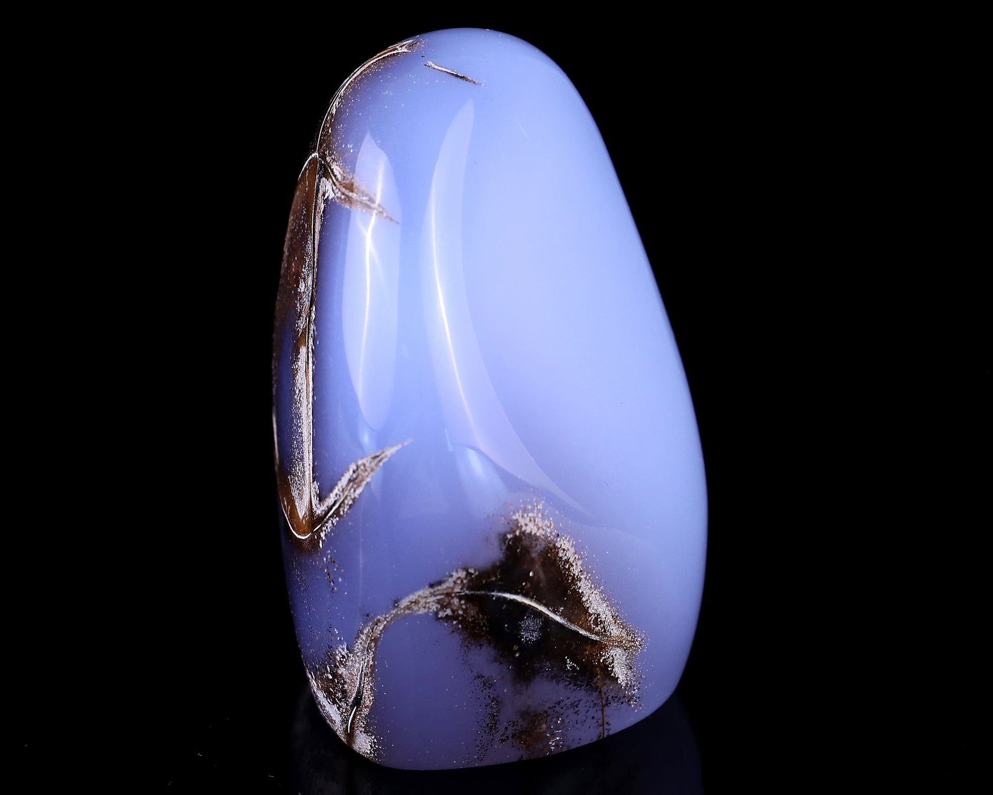 Nicedony 3.4" Blue Chalcedony Hand Carved Crystal Polished Stone - View 3