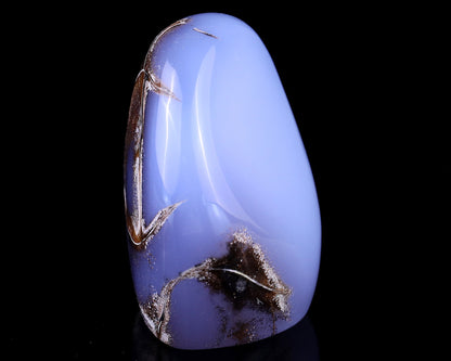 Nicedony 3.4" Blue Chalcedony Hand Carved Crystal Polished Stone - View 3