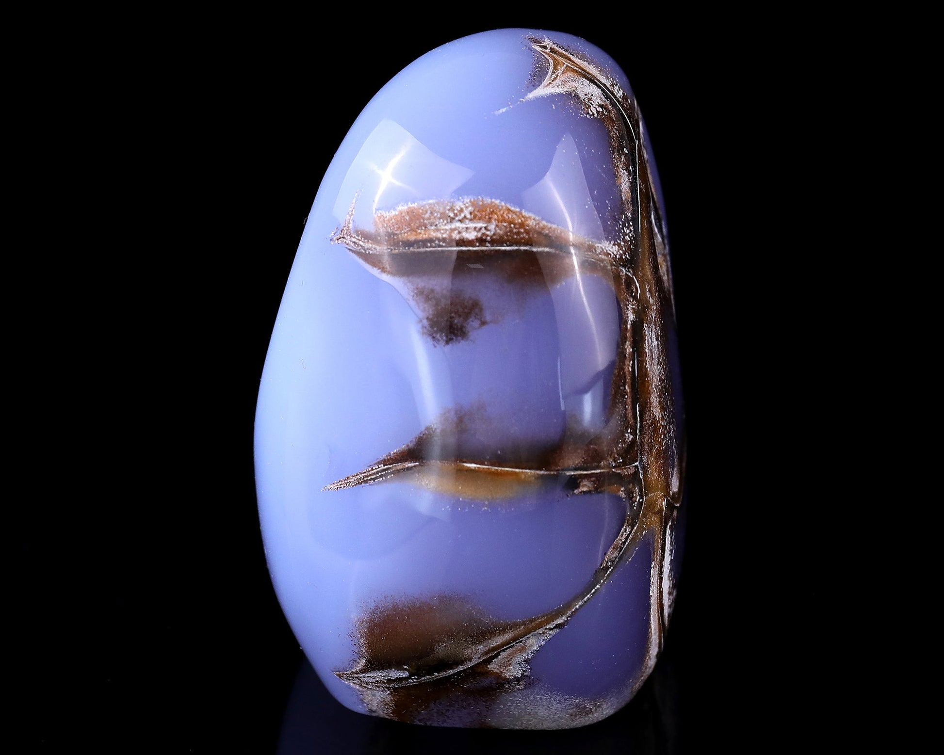 Nicedony 3.4" Blue Chalcedony Hand Carved Crystal Polished Stone - View 6