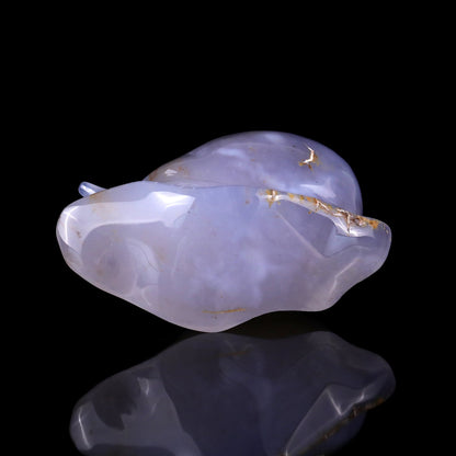 Nicedony 3.4" Blue Chalcedony Hand Carved Crystal Snail Sculpture - View 6