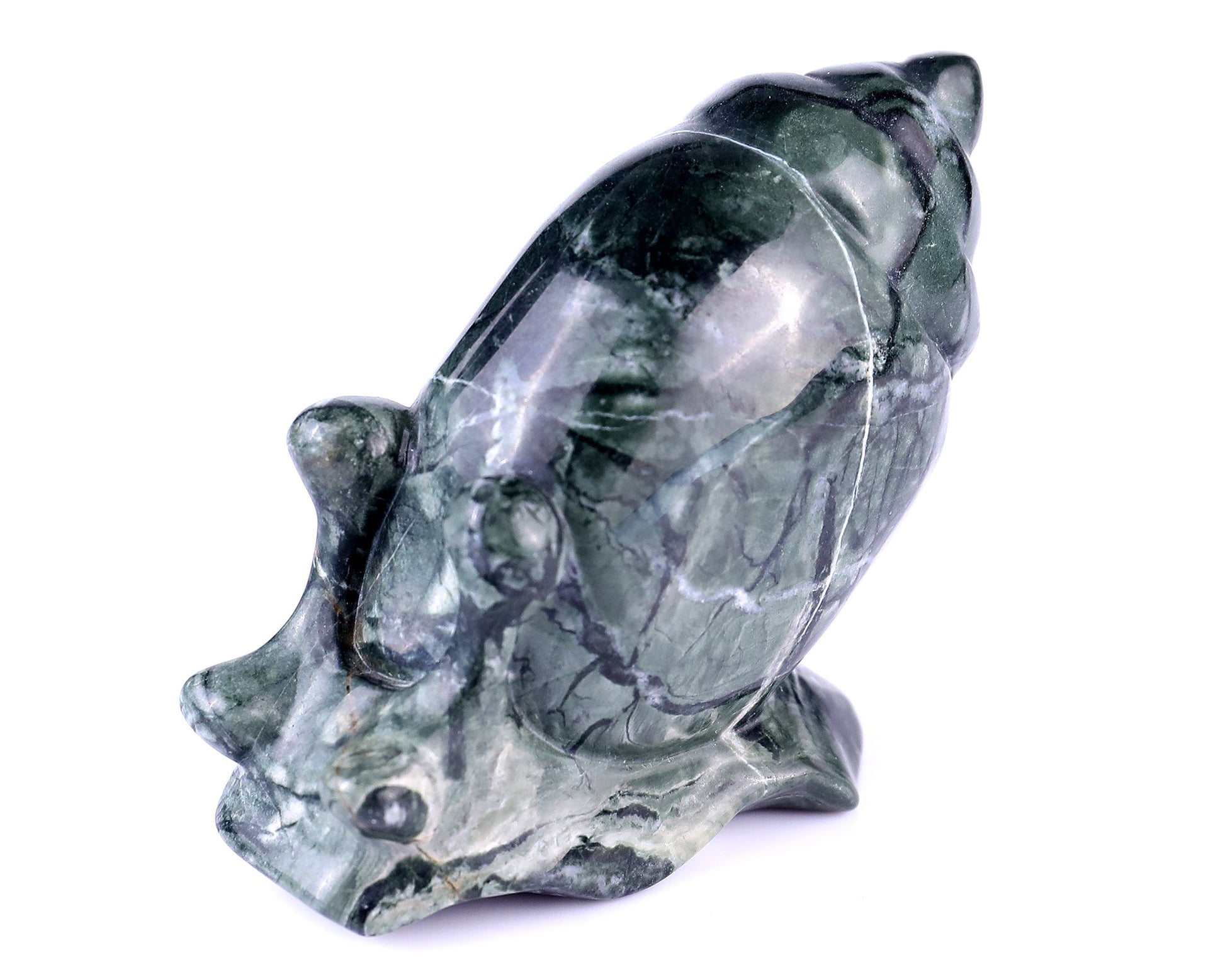 Nicedony 3.4" Jiulong Jade Hand Carved Crystal Snail Sculpture - View 10