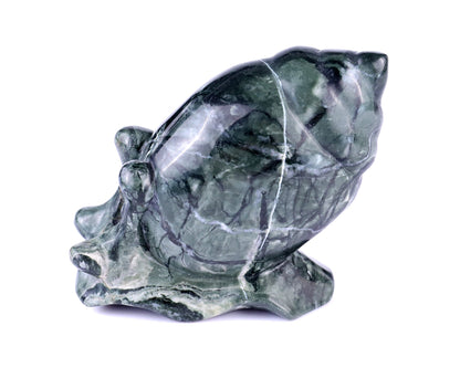 Nicedony 3.4" Jiulong Jade Hand Carved Crystal Snail Sculpture - View 7