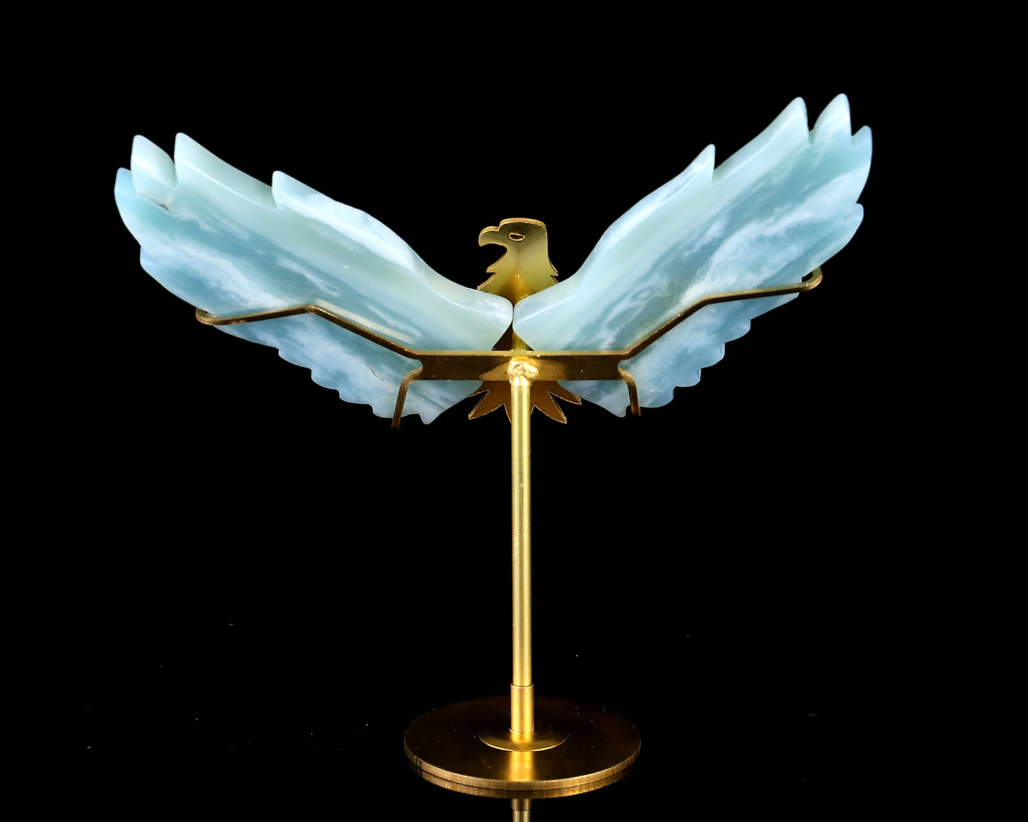 Nicedony 3.5" Amazonite Hand Carved Crystal Eagle Wings Sculpture - View 9