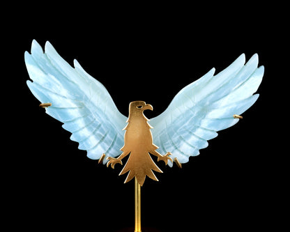 Nicedony 3.5" Amazonite Hand Carved Crystal Eagle Wings Sculpture - View 2