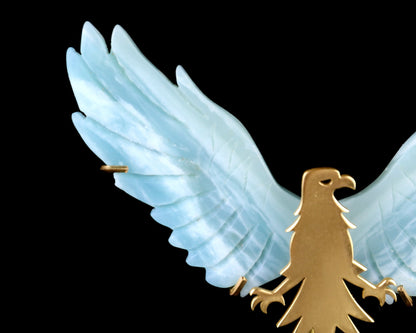 Nicedony 3.5" Amazonite Hand Carved Crystal Eagle Wings Sculpture - View 6
