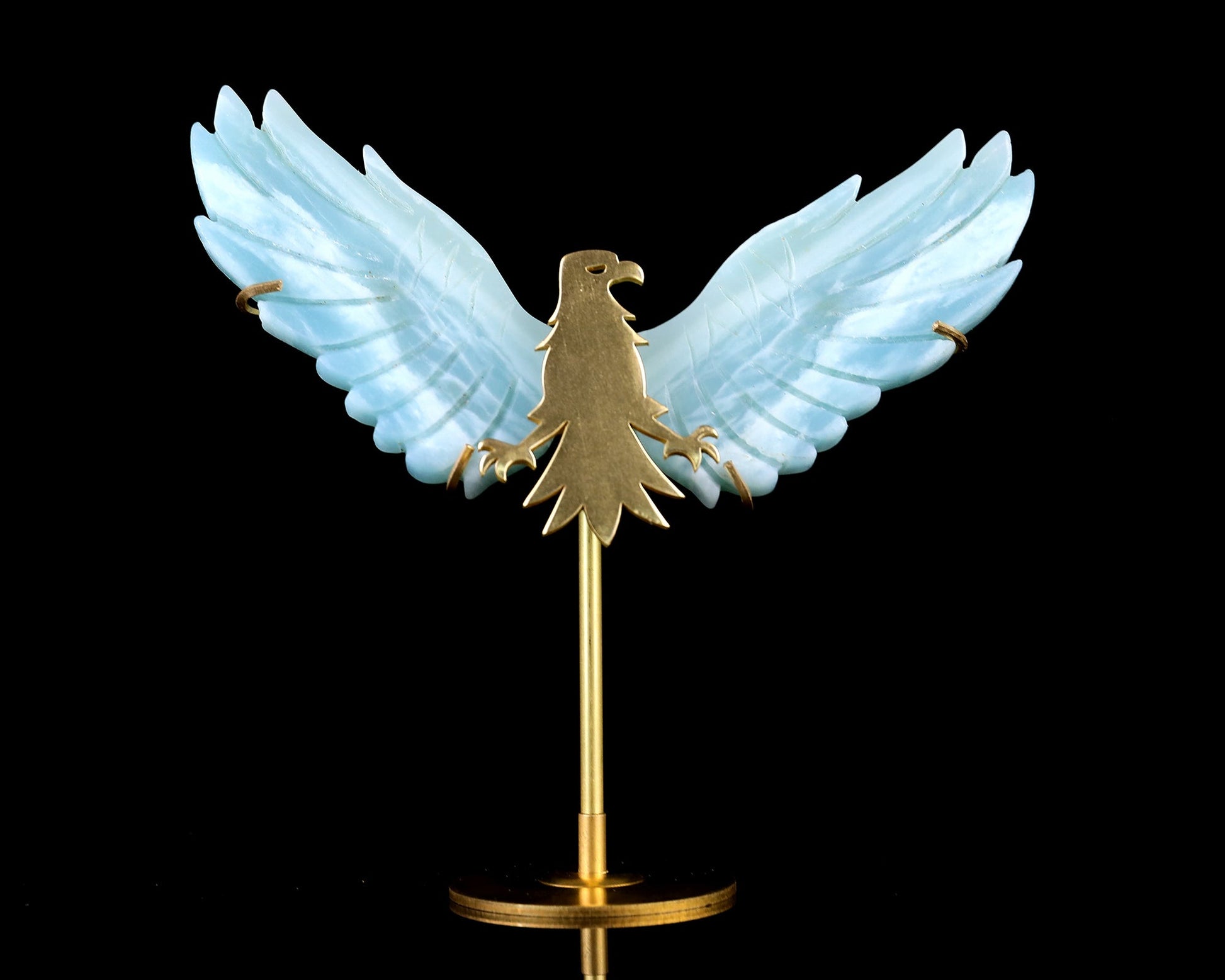Nicedony 3.5" Amazonite Hand Carved Crystal Eagle Wings Sculpture - View 4