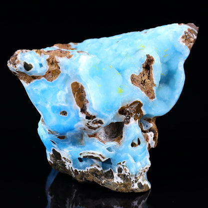 Nicedony 3.5" Blue Aragonite Hand Carved Skull Sculpture - View 2