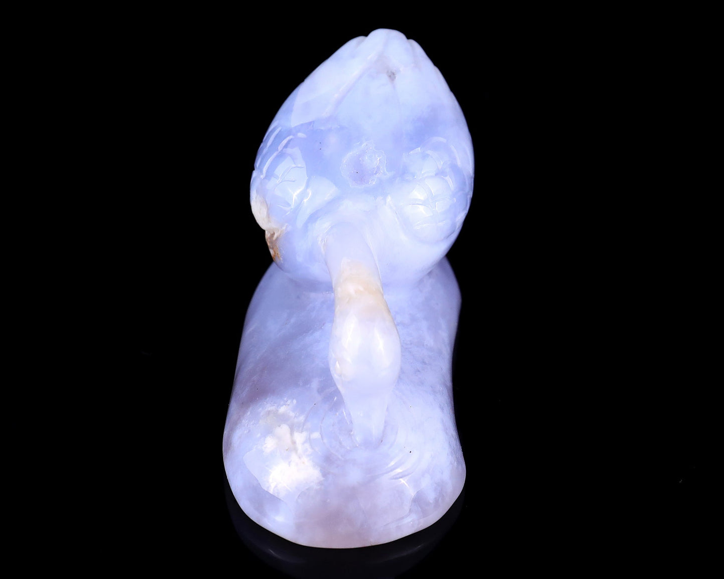 Nicedony 3.5" Blue Chalcedony Hand Carved Crystal Swan Sculpture - View 2