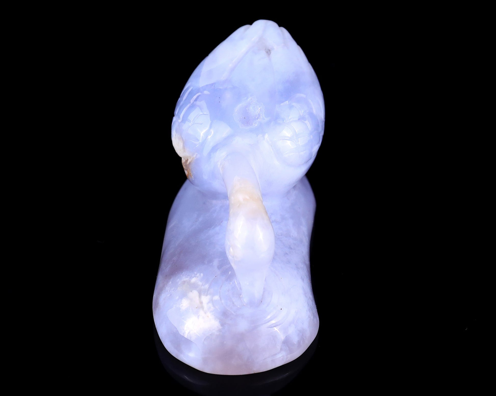 Nicedony 3.5" Blue Chalcedony Hand Carved Crystal Swan Sculpture - View 2