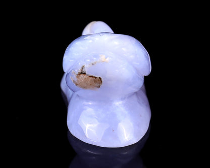 Nicedony 3.5" Blue Chalcedony Hand Carved Crystal Swan Sculpture - View 5