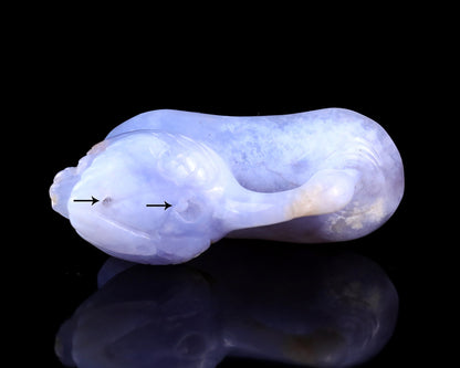 Nicedony 3.5" Blue Chalcedony Hand Carved Crystal Swan Sculpture - View 9