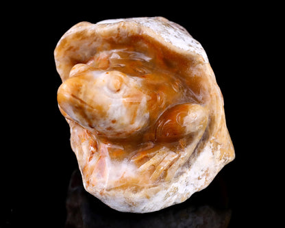 Nicedony 3.5" Chalcedony Hand Carved Crystal Frog Sculpture - View 2