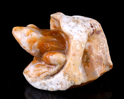 Nicedony 3.5" Chalcedony Hand Carved Crystal Frog Sculpture - View 9