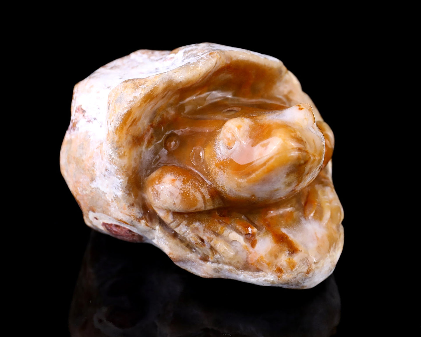 Nicedony 3.5" Chalcedony Hand Carved Crystal Frog Sculpture - View 3