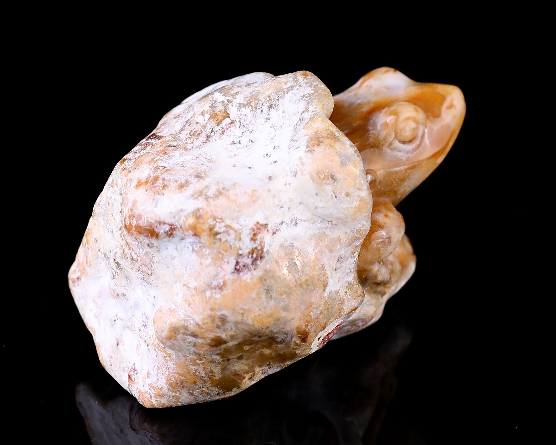 Nicedony 3.5" Chalcedony Hand Carved Crystal Frog Sculpture - View 4