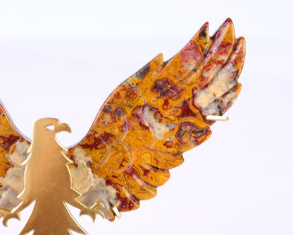 Nicedony 3.5" Crazy Lace Agate Hand Carved Eagle Wings Sculpture - View 5