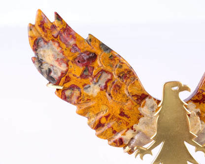 Nicedony 3.5" Crazy Lace Agate Hand Carved Eagle Wings Sculpture - View 6