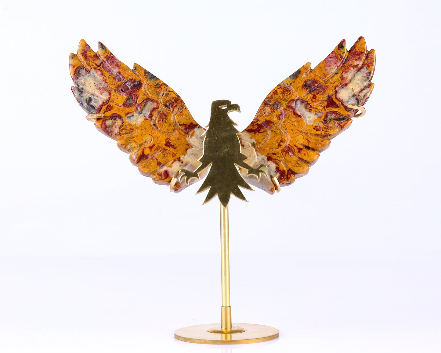 Nicedony 3.5" Crazy Lace Agate Hand Carved Eagle Wings Sculpture - View 4