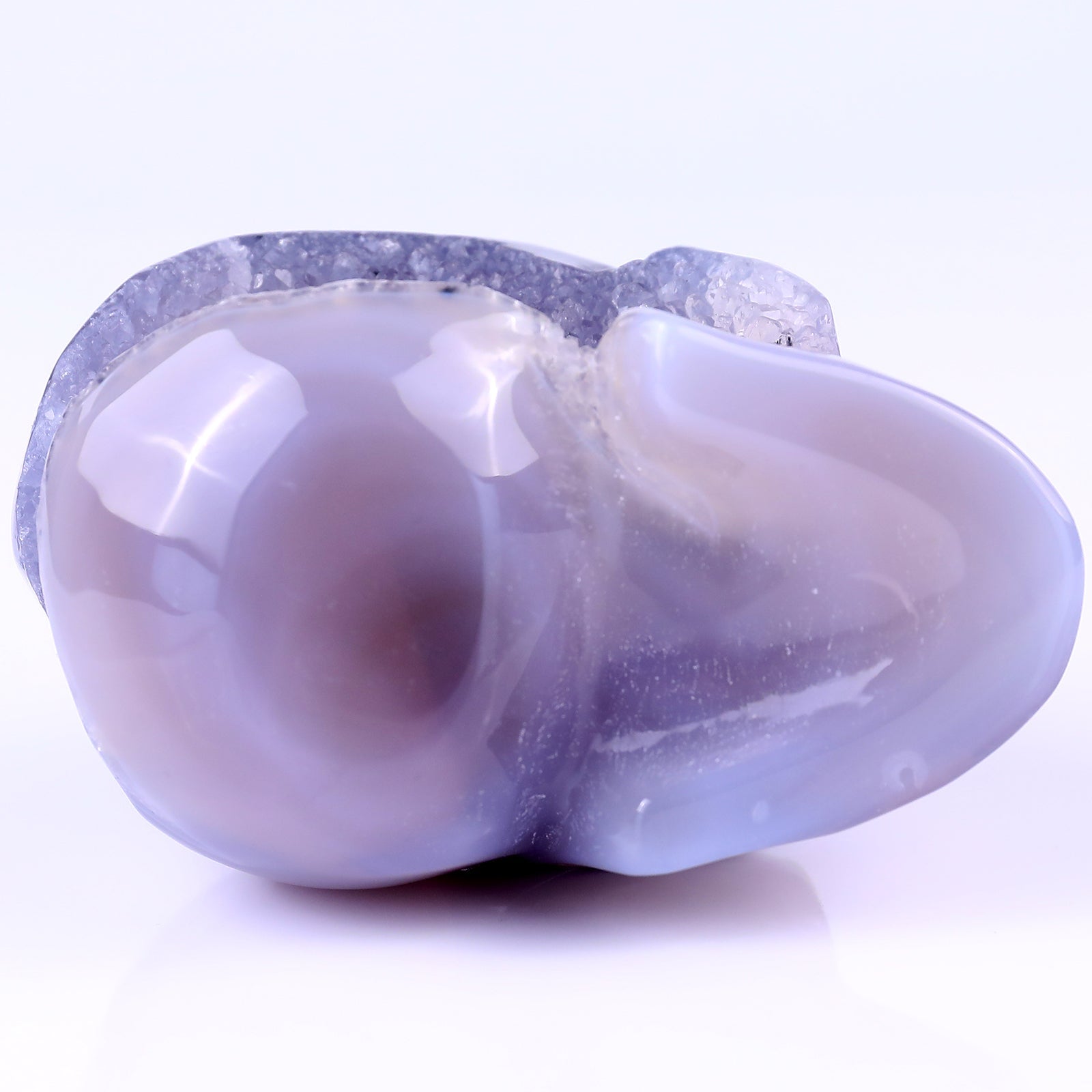 Nicedony 3.5" Geode Agate Hand Carved Crystal Geode Skull Sculpture - View 5