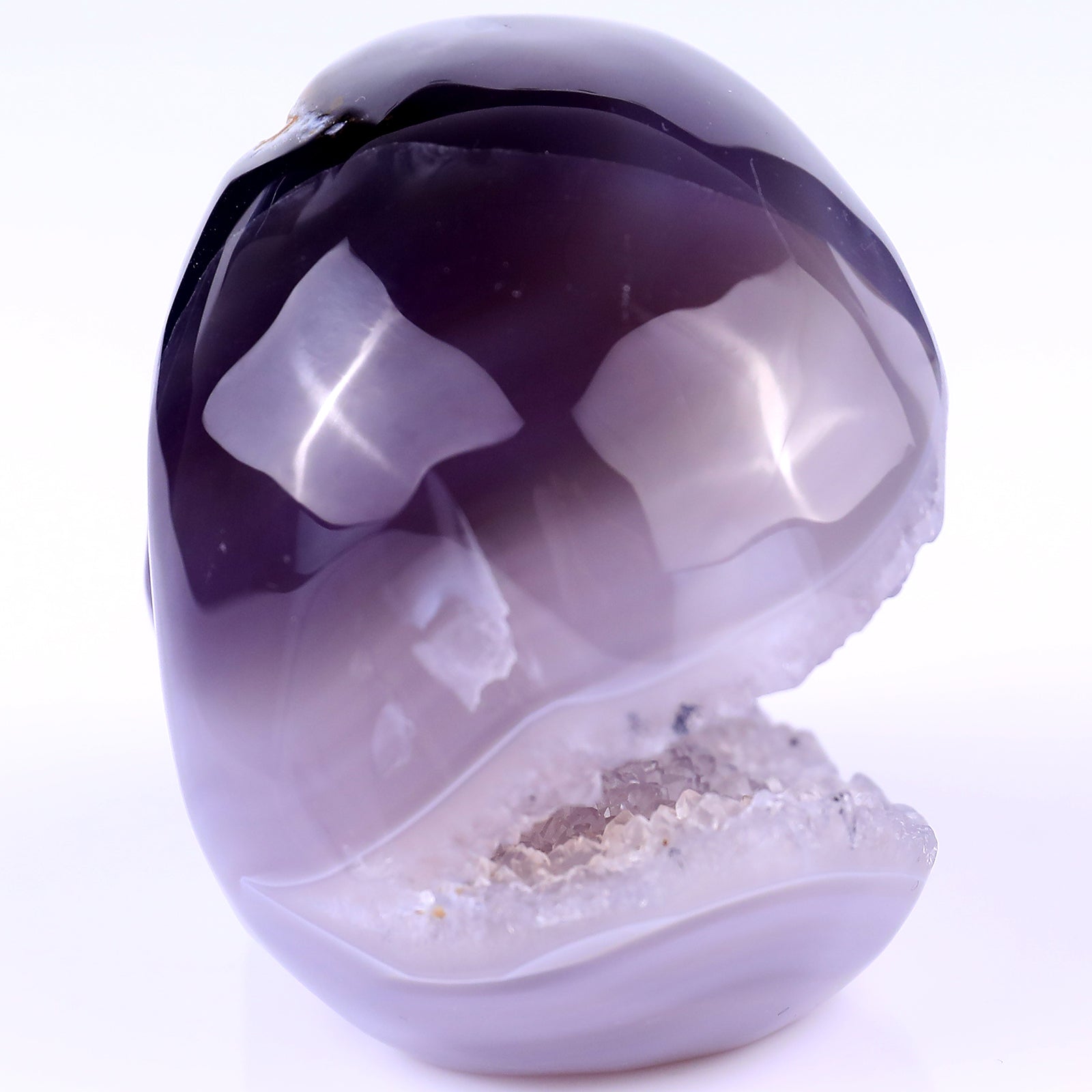 Nicedony 3.5" Geode Agate Hand Carved Crystal Geode Skull Sculpture - View 6