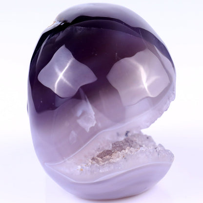 Nicedony 3.5" Geode Agate Hand Carved Crystal Geode Skull Sculpture - View 6