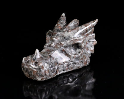 Nicedony 3.5" Yooperlite Hand Carved Crystal Dragon Skull Sculpture - View 7