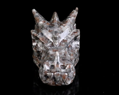Nicedony 3.5" Yooperlite Hand Carved Crystal Dragon Skull Sculpture - View 2