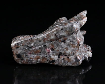 Nicedony 3.5" Yooperlite Hand Carved Crystal Dragon Skull Sculpture - View 5