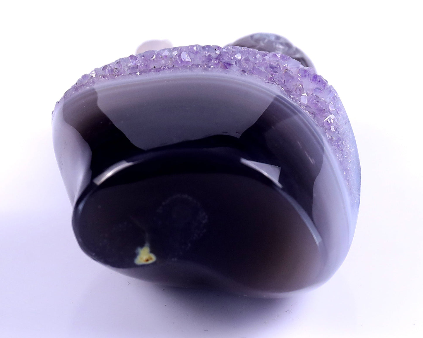 Nicedony 3.6" Amethyst Geode Agate Hand Carved Snail Sculpture - View 8