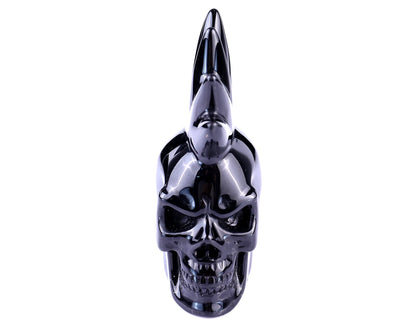 Nicedony 3.6" Black Obsidian Hand Carved Realistic Punk Skull - View 4