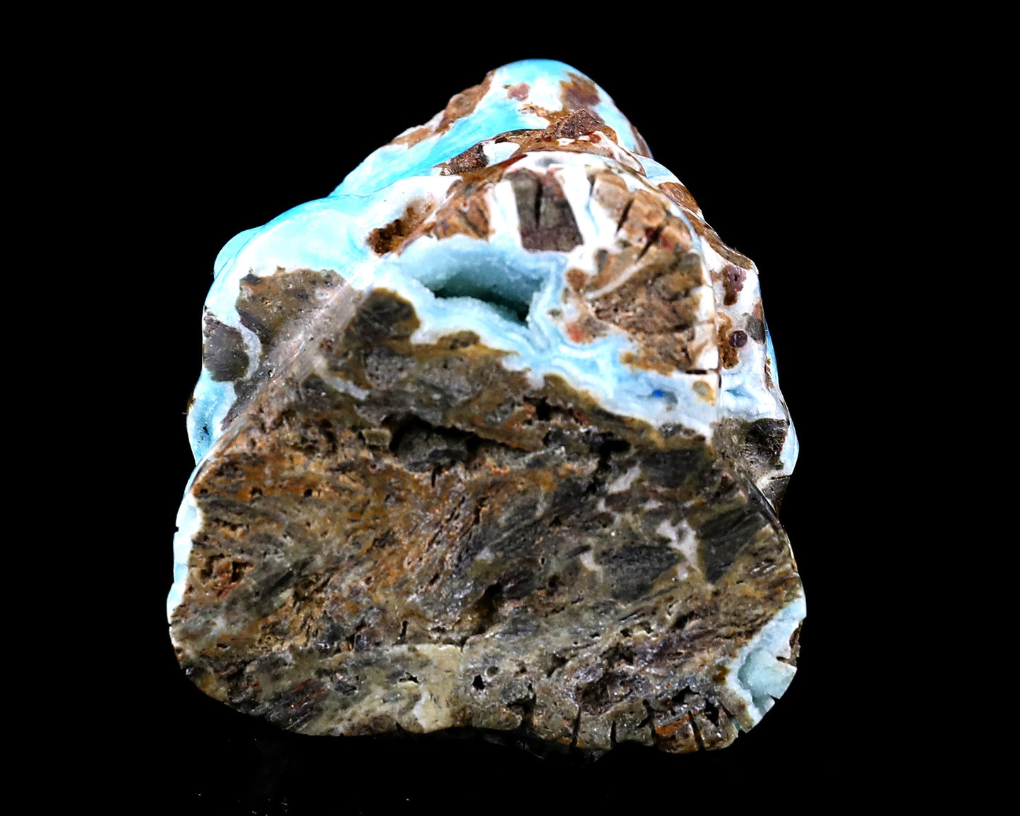 Nicedony 3.6" Blue Aragonite Hand Carved Skull Sculpture - View 6