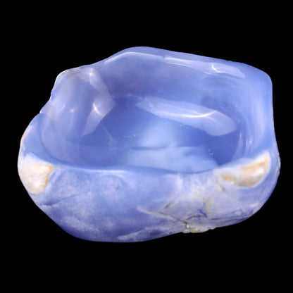Nicedony 3.6" Blue Chalcedony Hand Carved Crystal Bowl - View 8