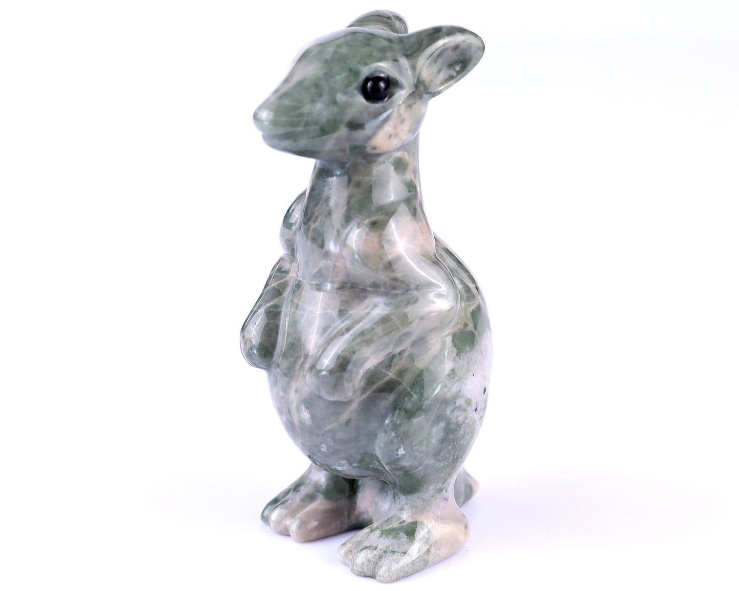 Nicedony 3.6" Jiulong Jade Hand Carved Crystal Kangaroo Sculpture - View 7