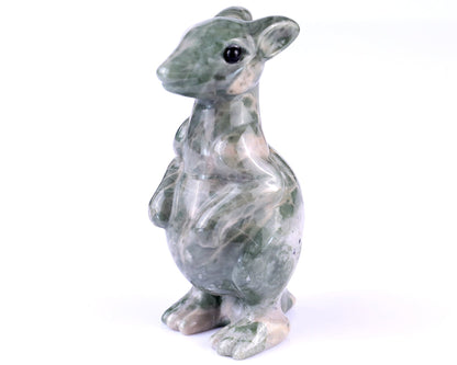 Nicedony 3.6" Jiulong Jade Hand Carved Crystal Kangaroo Sculpture - View 7