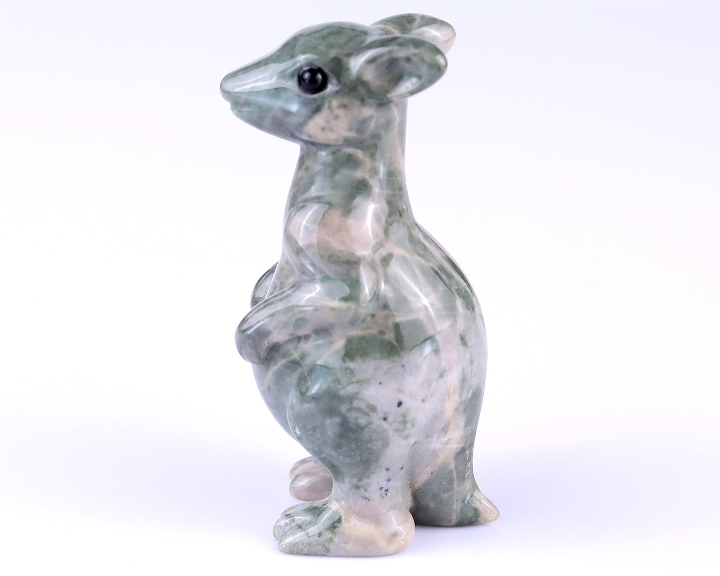 Nicedony 3.6" Jiulong Jade Hand Carved Crystal Kangaroo Sculpture - View 4