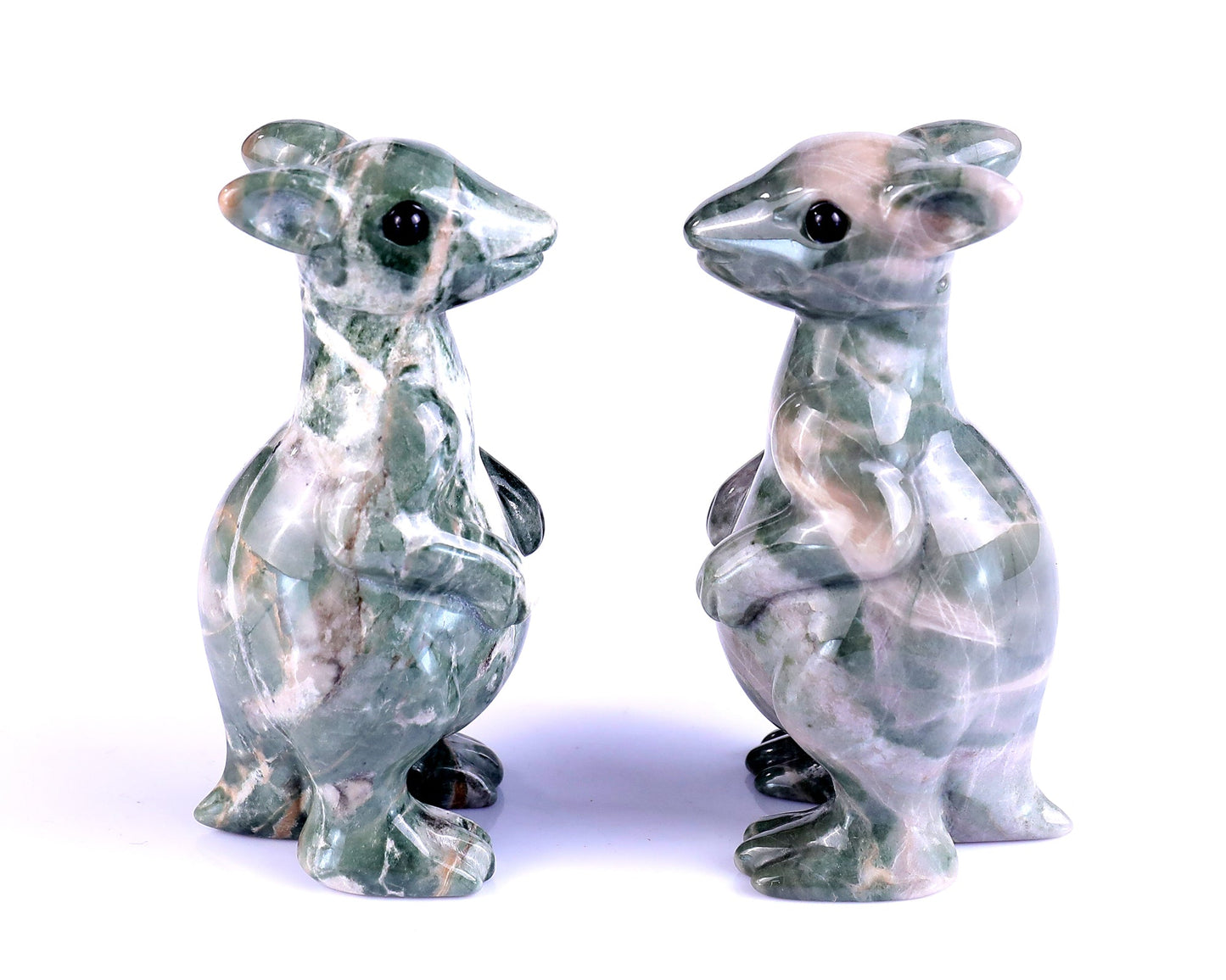 Nicedony 3.6" Jiulong Jade Hand Carved Crystal Kangaroo Sculpture - View 11