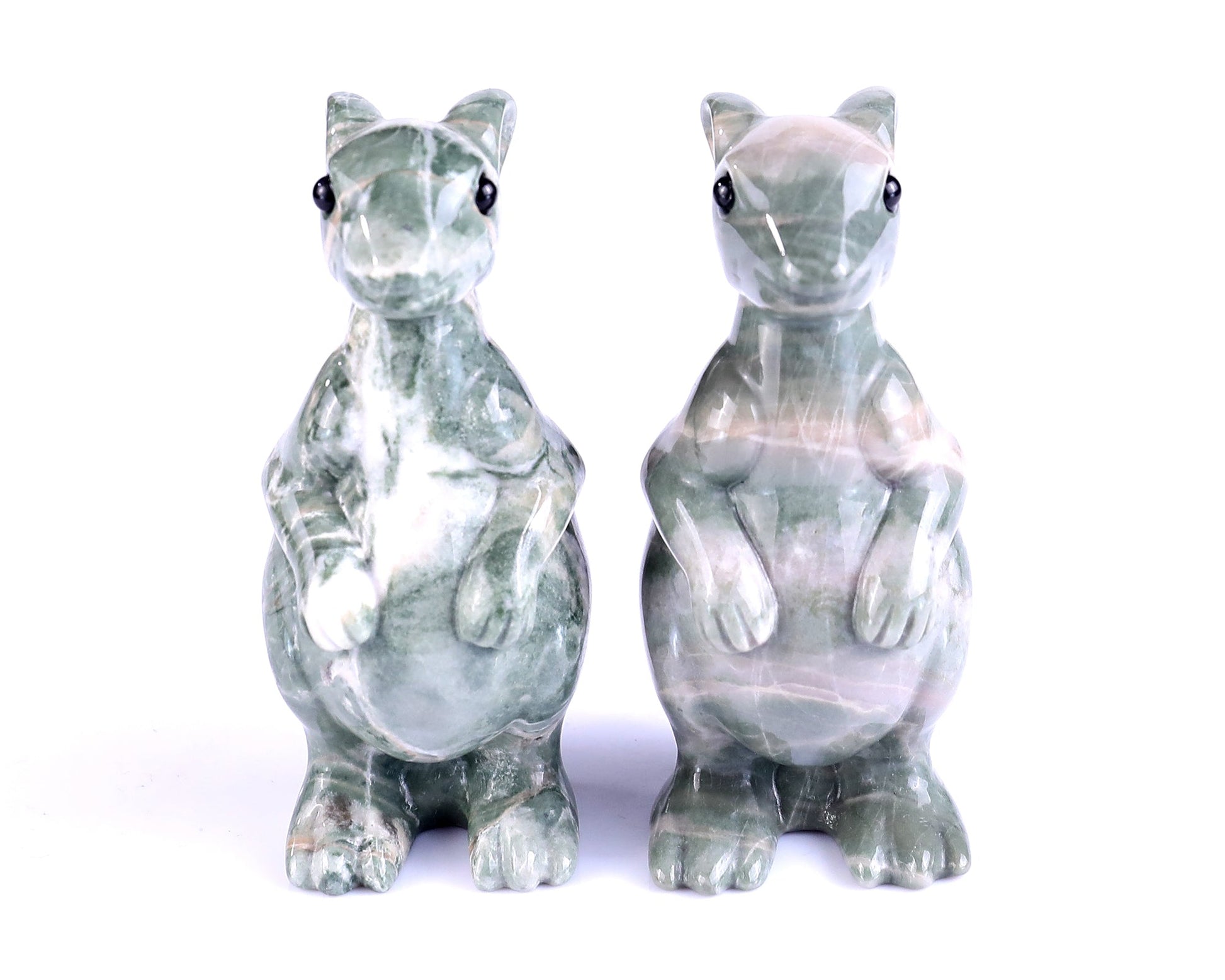 Nicedony 3.6" Jiulong Jade Hand Carved Crystal Kangaroo Sculpture - View 10