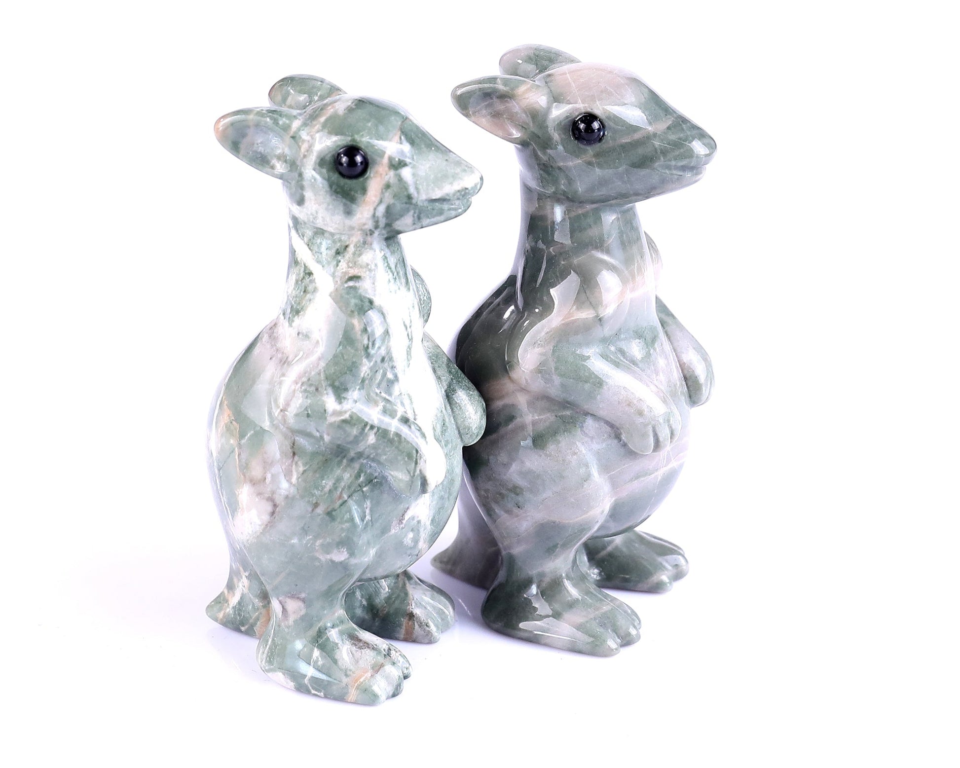 Nicedony 3.6" Jiulong Jade Hand Carved Crystal Kangaroo Sculpture - View 15