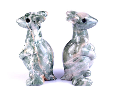 Nicedony 3.6" Jiulong Jade Hand Carved Crystal Kangaroo Sculpture - View 12