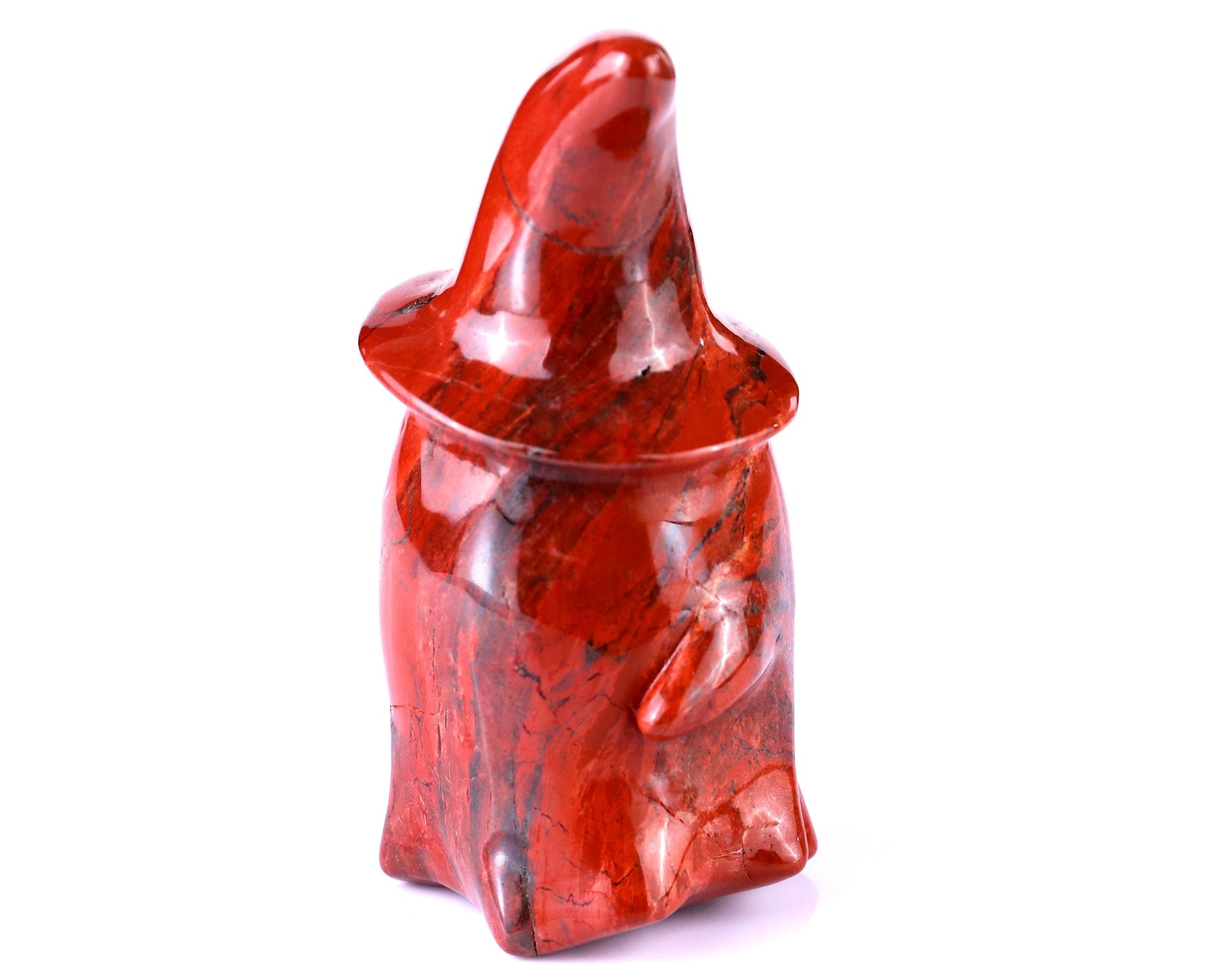 Nicedony 3.6” Natural Red Jasper Hand Carved Crystal Wizard Ghost Sculpture, Halloween Gift - View 4
