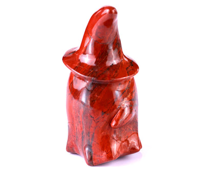 Nicedony 3.6” Natural Red Jasper Hand Carved Crystal Wizard Ghost Sculpture, Halloween Gift - View 4