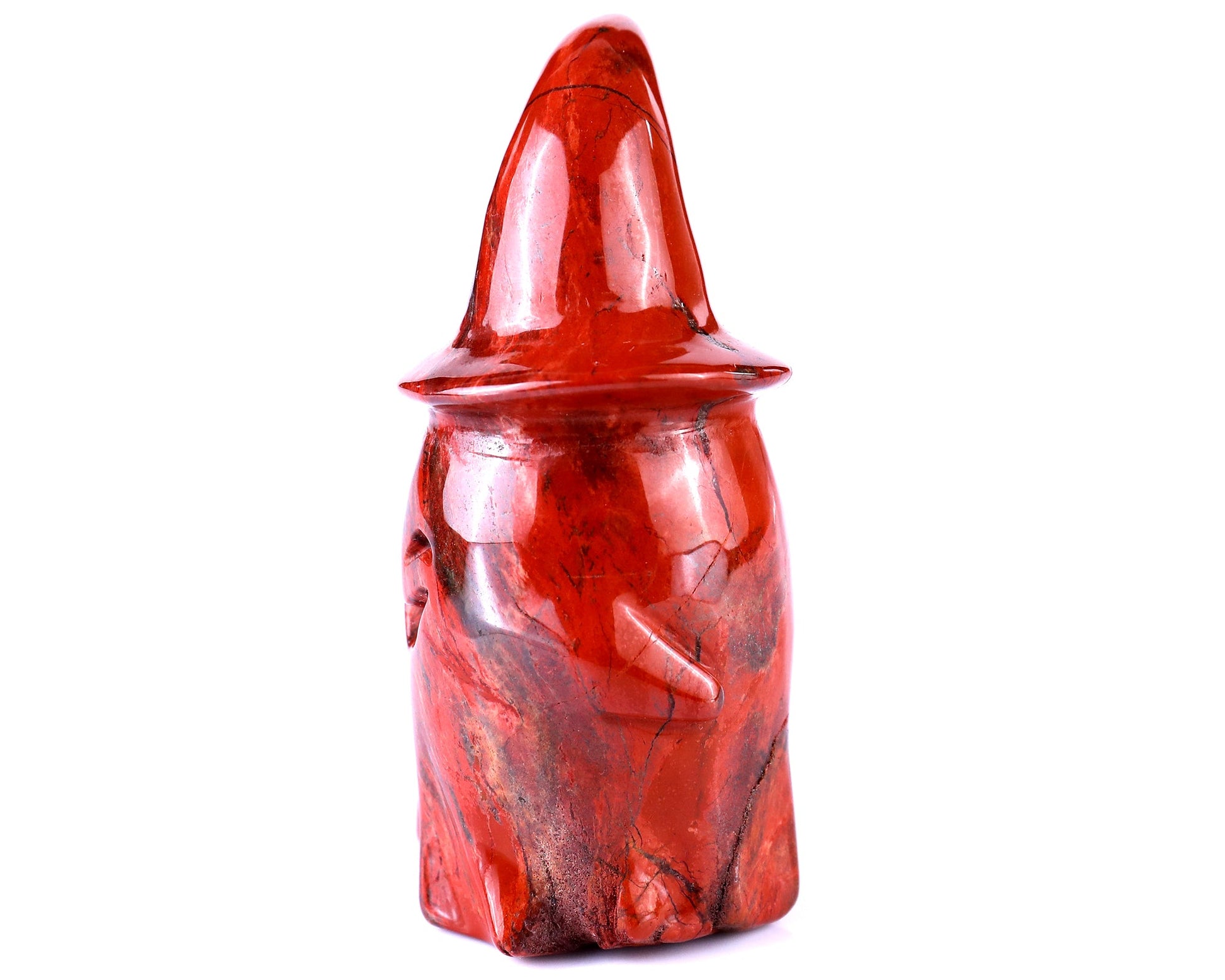 Nicedony 3.6” Natural Red Jasper Hand Carved Crystal Wizard Ghost Sculpture, Halloween Gift - View 7