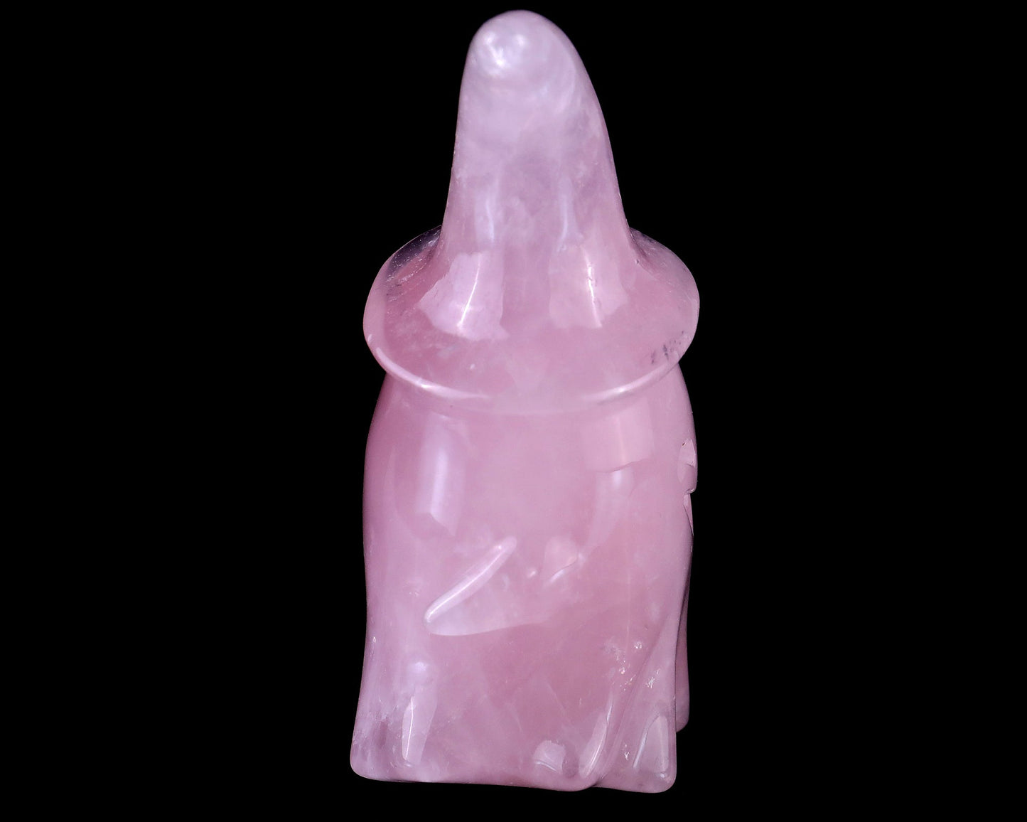 Nicedony 3.6” Natural Rose Quartz Hand Carved Crystal Wizard Ghost Sculpture, Halloween Gift - View 4